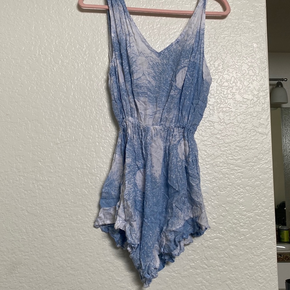 Light blue and white romper